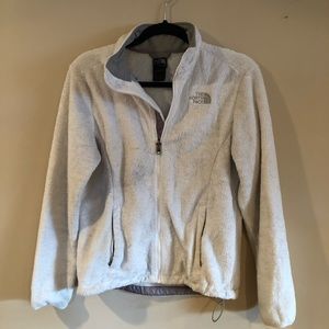 North Face white fleece jacket